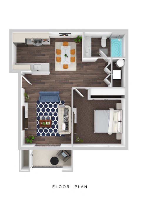 The Banks on Bradley Apartments 3D Floor Plans - 1x1 a